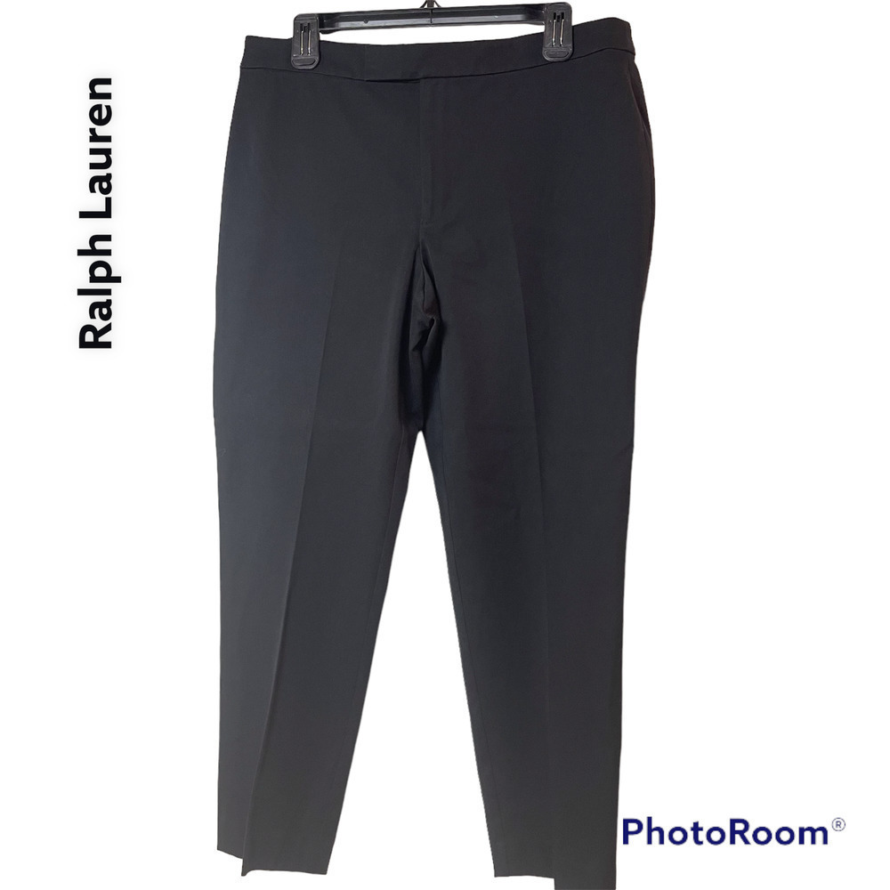 Lauren Ralph Lauren Women's Flat Front Black Pants Size 12